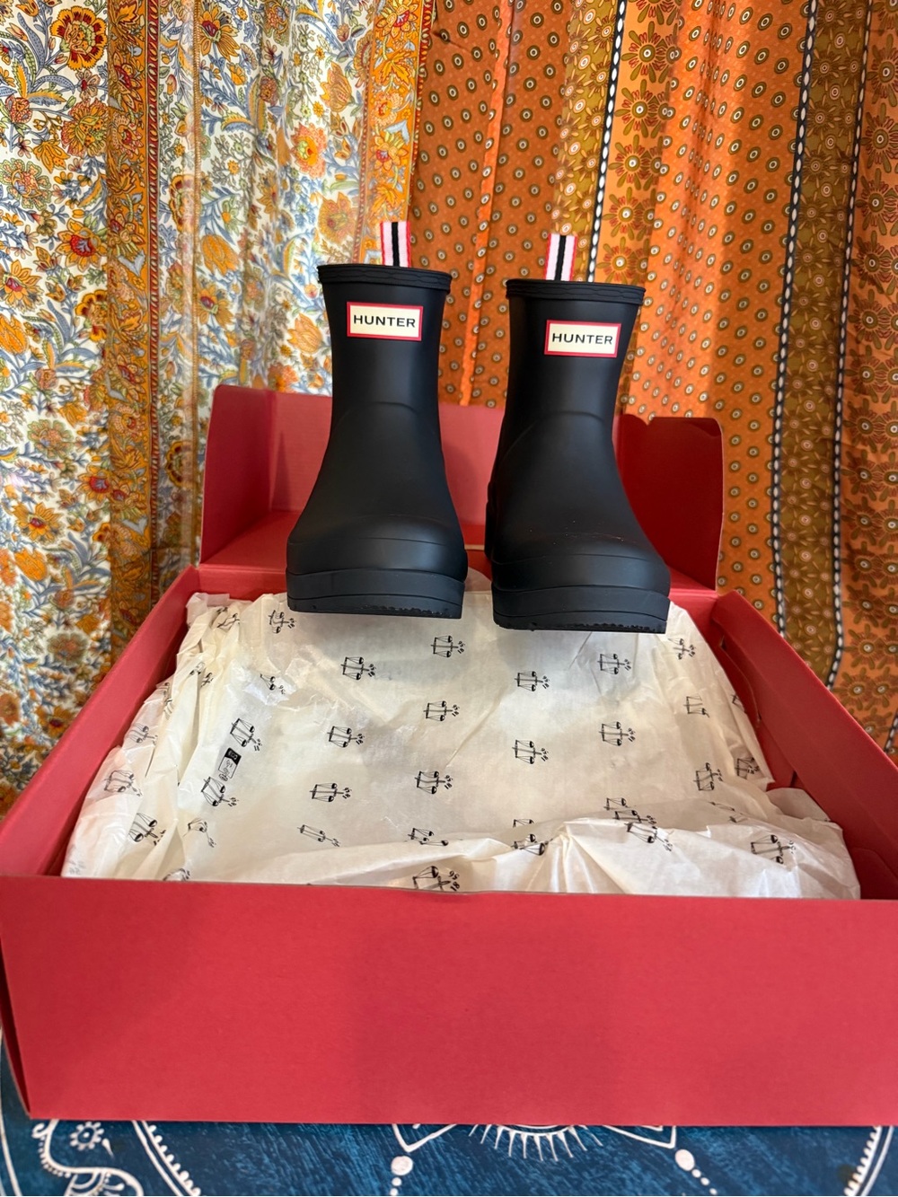 NWT Hunter Original Play Short Rain Boots Matte Black - Size 7